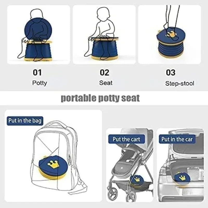 2-in-1 Folding Travel Potty – Portable Toilet Seat for Kids & Camping