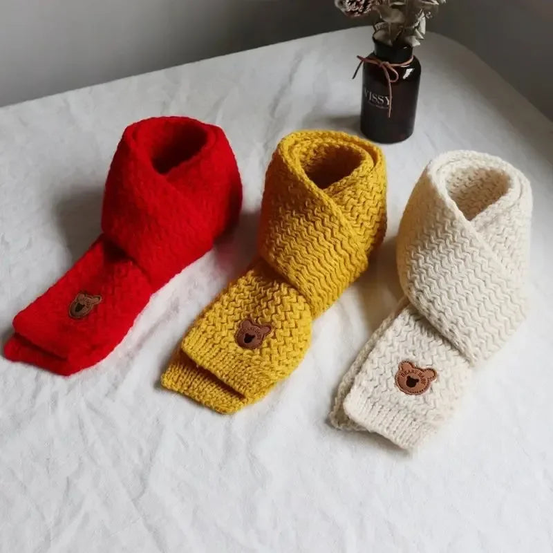 Christmas Toddler Scarf Winter Warm Baby Neck Warmer Fleece Lined Windproof Kids Unisex Scarf Cute Korean Style Festival Gift