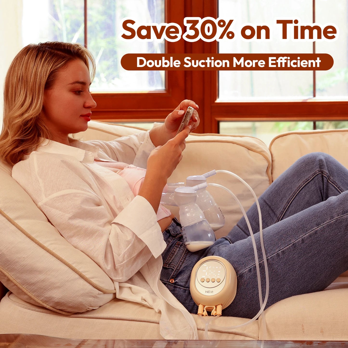 NCVI Double Electric Breast Mlik Pump, 4 Modes 9 Levels