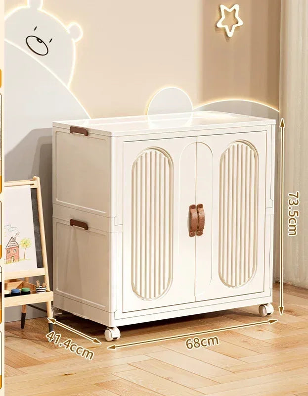 Children's Wardrobe Bedroom Closet Cabinet Baby Storage Box Toy Clothes Organizer Locker Folding Sorting Partition Wardrobe
