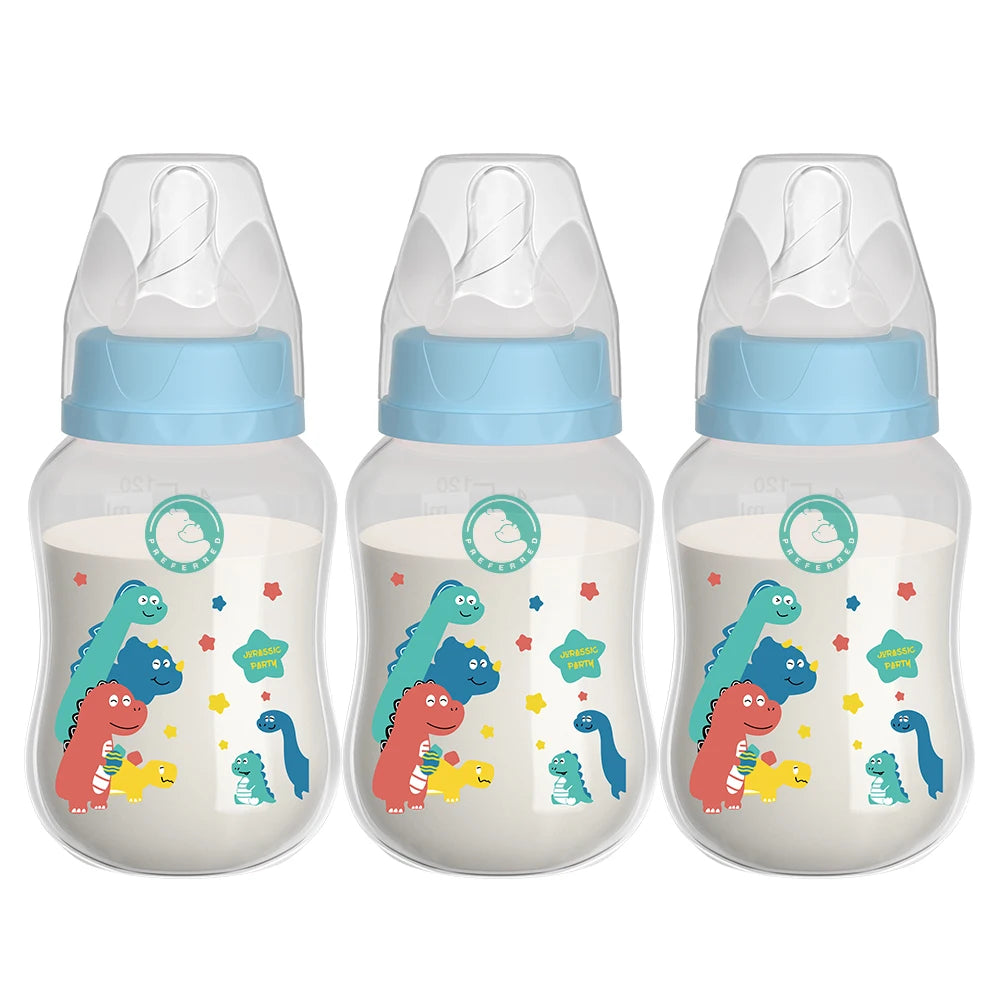 3PCS Baby Bottle 150/240ML Baby Bottle Wide Mouth Newborn Baby Bottle Baby Milk Bottle Newborn Pattern Baby Cup BPA Free