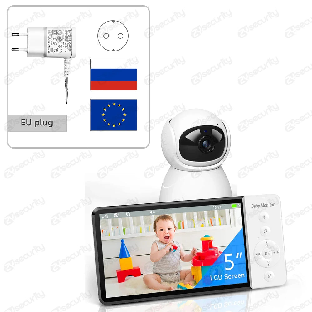 Babyphone avec audio bidirectionnel et caméra nounou PTZ