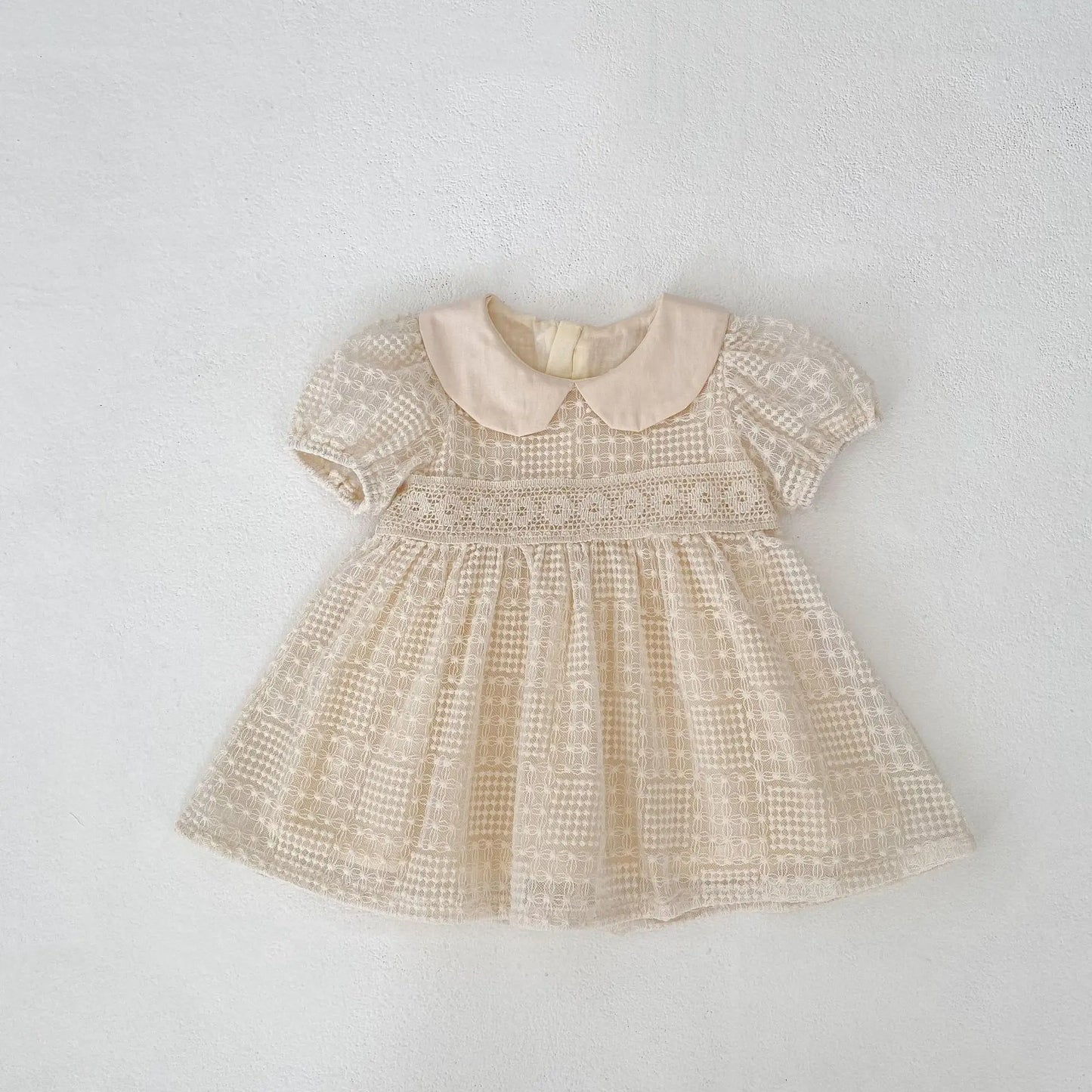 Summer new style baby clothes for 0-3 years old, cute baby girl dress, exquisite doll collar, embroidered princess dress