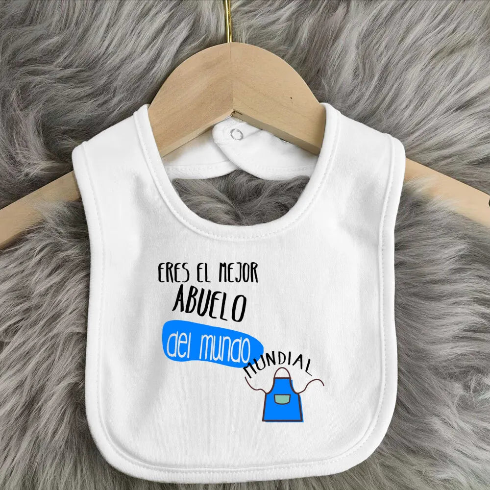 Baby BibsThe Best Grandfather In The World Print Infant Bib Newbron Shower Gift Baby Burp Cloths Kids Feeding Bibs Kid Cute Bib