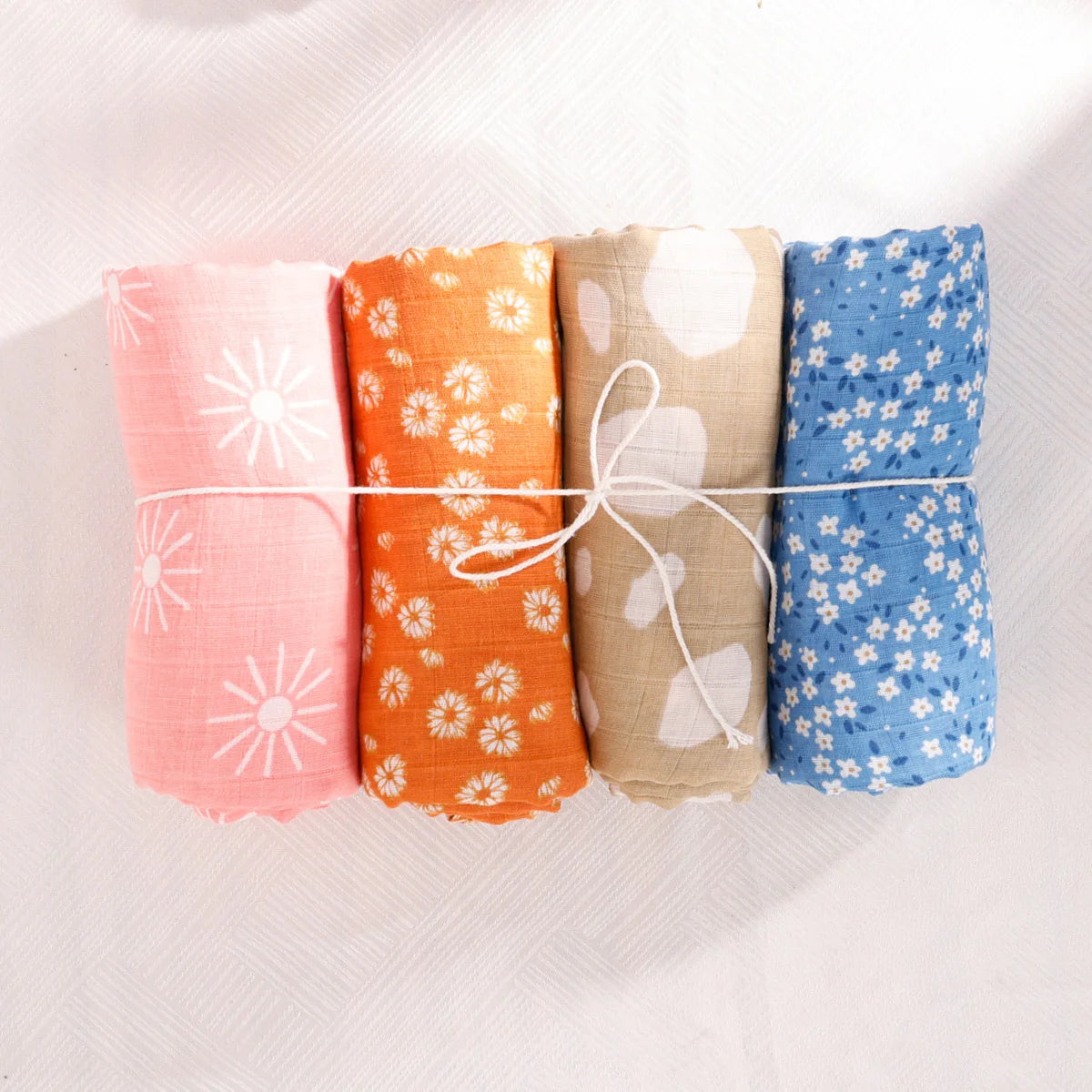 Kangobaby #My Soft Life# 4pcs Set All Season Multifunctional Baby Muslin Swaddle Blanket Newborn Bath Towel Infant Wrap Quilt