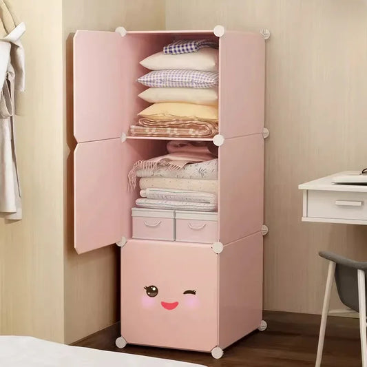 Closet Closet Kids Children's Wardrobe Clothes Toy Baby Cabinets Room Sliding Door Storage Cabinet Child Wardrobes Furniture