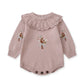 Combinaison bébé fille automne, barboteuse tricotée, broderie à volants, vêtements de nouveau-né, combinaison bébé fille
