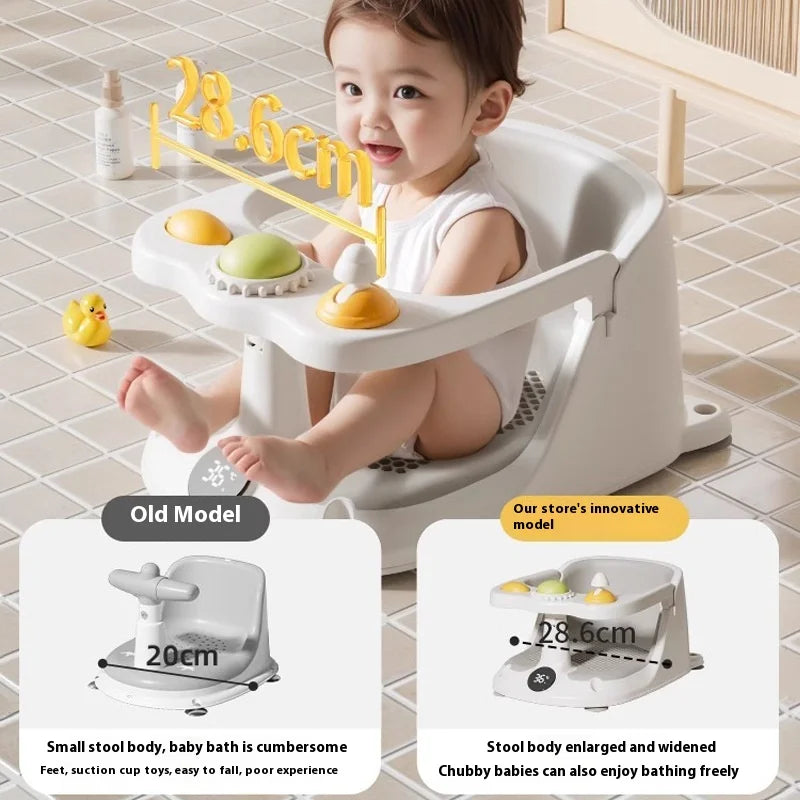 Baby Bath Seat Soft Mat For Travel Home Living Room Foldable Baby Bath Seat With Suction Cups Wrap-around Baby Bath Chair
