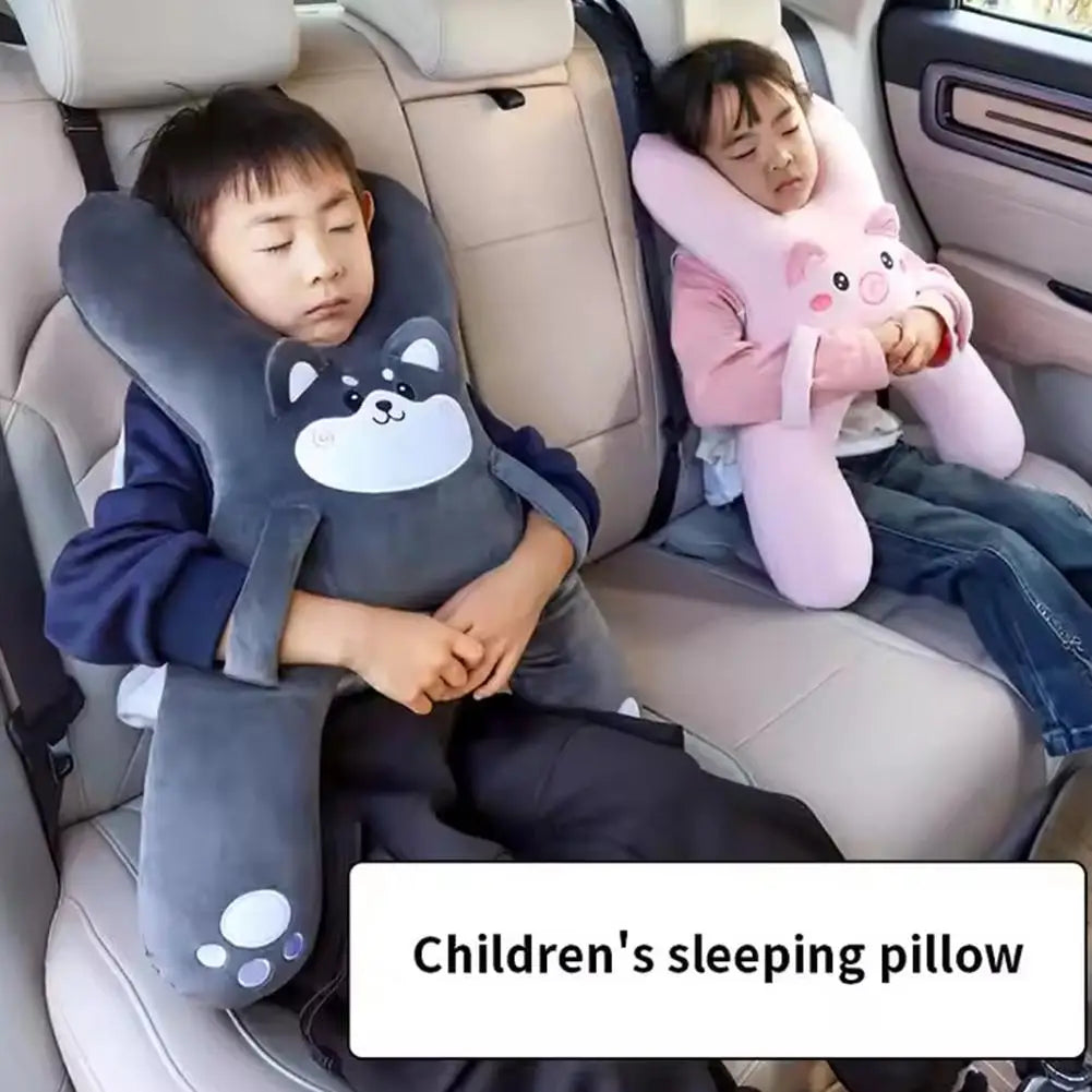 1Set Car Cute Cartoon Pillow Car Mounted Child Sleeping Pillow Car Removable Comfortable Breathable Headrest Lumbar Support