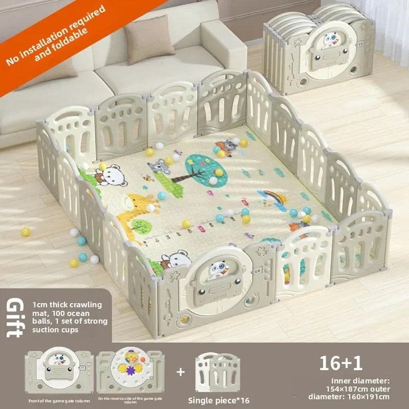 Parc pour bébé pliable avec tapis d'éveil – Sûr et prêt à l'emploi