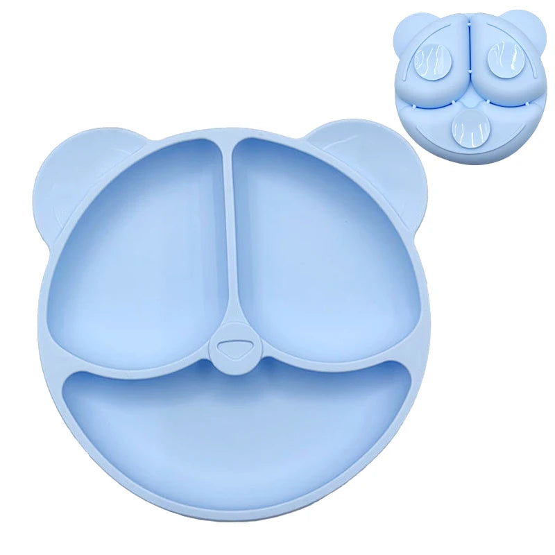 Baby Silicone Suction Plate – Cartoon Smile Face Bowl