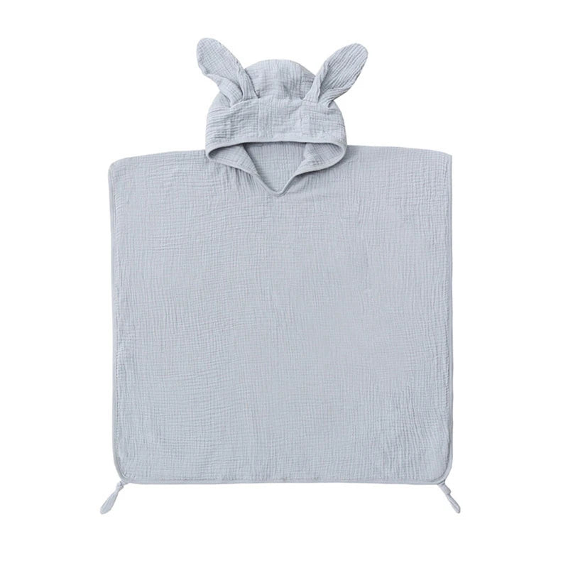 2022 New Baby Hooded Bath Towel Receiving Blanket Muslin 4 Layers Cotton Gauze Swaddle Wrap Towel Cape Bathrobe Cloak Poncho