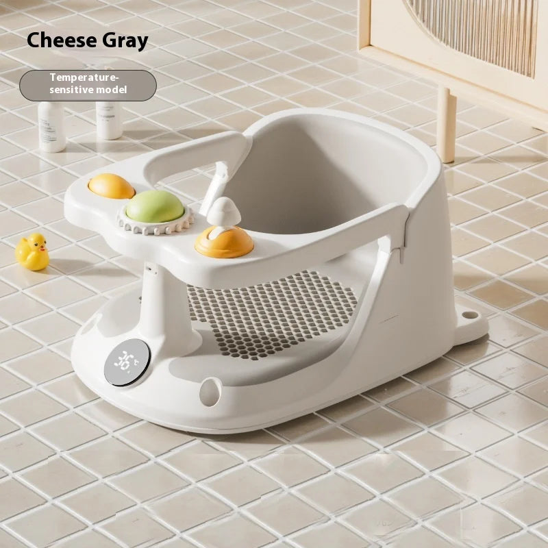 Baby Bath Seat Soft Mat For Travel Home Living Room Foldable Baby Bath Seat With Suction Cups Wrap-around Baby Bath Chair