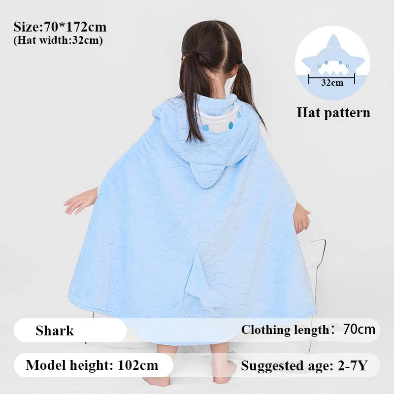 Baby Hooded Bath Towels Cartoon Animal Newborn Blanket Toddler Bathrobe Swaddle Wrap Boys Girls