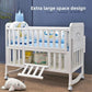 Luxury Solid Wood Baby Crib Multifunctional Convertible Bed with Bassinet Wheels Nest Bed  Wooden Convertible Baby Crib Movable