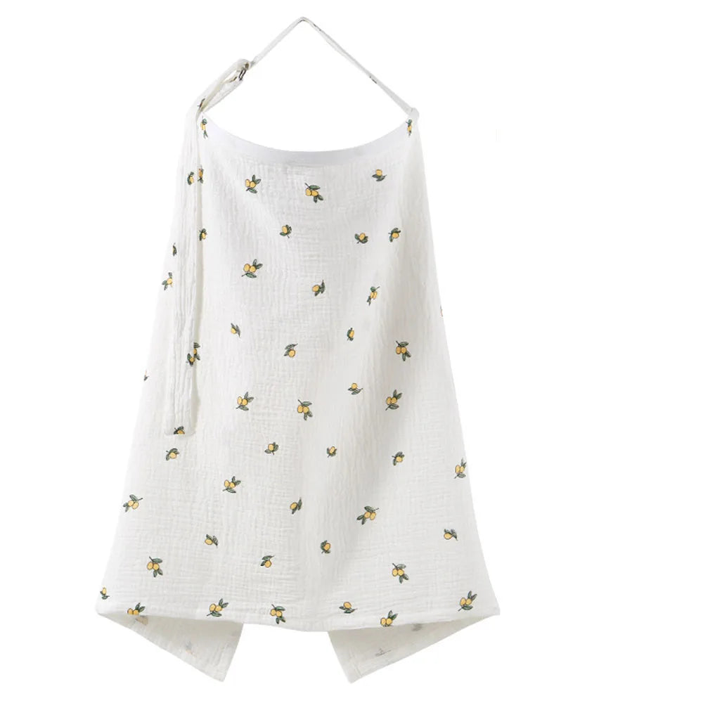 Muslin Nursing Covers for Breastfeeding, Privacy Breast Feeding Cover with Arch Neckline for Mom and Baby Nursing Apron