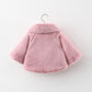 Autumn Winter Newborn Girls Clothes Korean Cute Doll Collar Fleece Warm Thick Baby Tops Cape Faux Fur Coat Kids Jacket BC1521