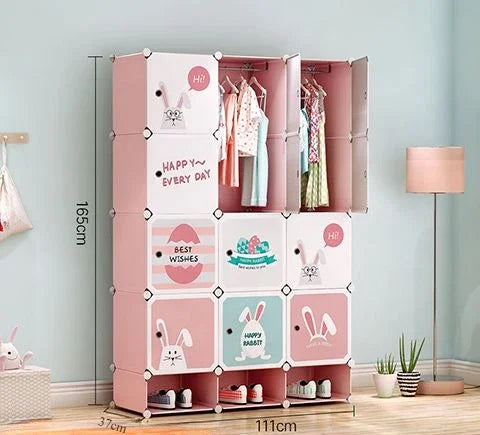 Dress Child Wardrobe Closet Baby Clothes Portable Kids Cabinet Easy Assembly Meuble Chambre Enfant Furniture for Toys Organizer