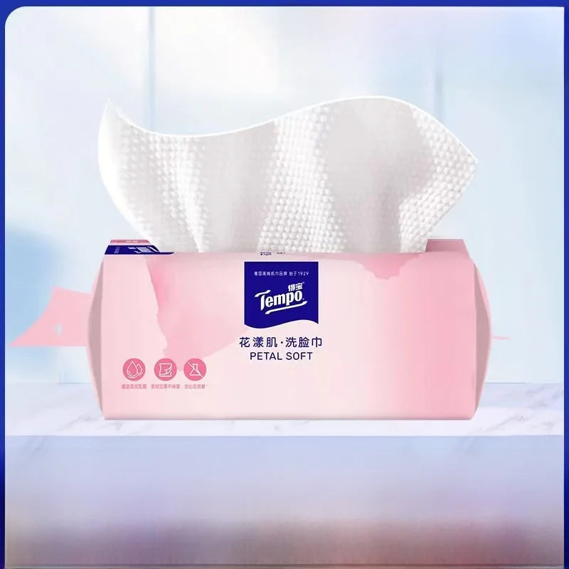 Tempo Ultra Soft Tissue One-time Use Hanging Ding Baby Available Face Towel Flora Skin Gentle on Skin Care Paper Products
