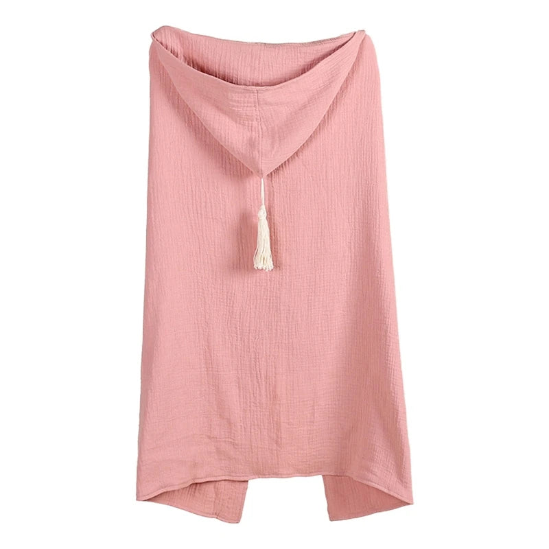 2022 New Baby Hooded Bath Towel Receiving Blanket Muslin 4 Layers Cotton Gauze Swaddle Wrap Towel Cape Bathrobe Cloak Poncho