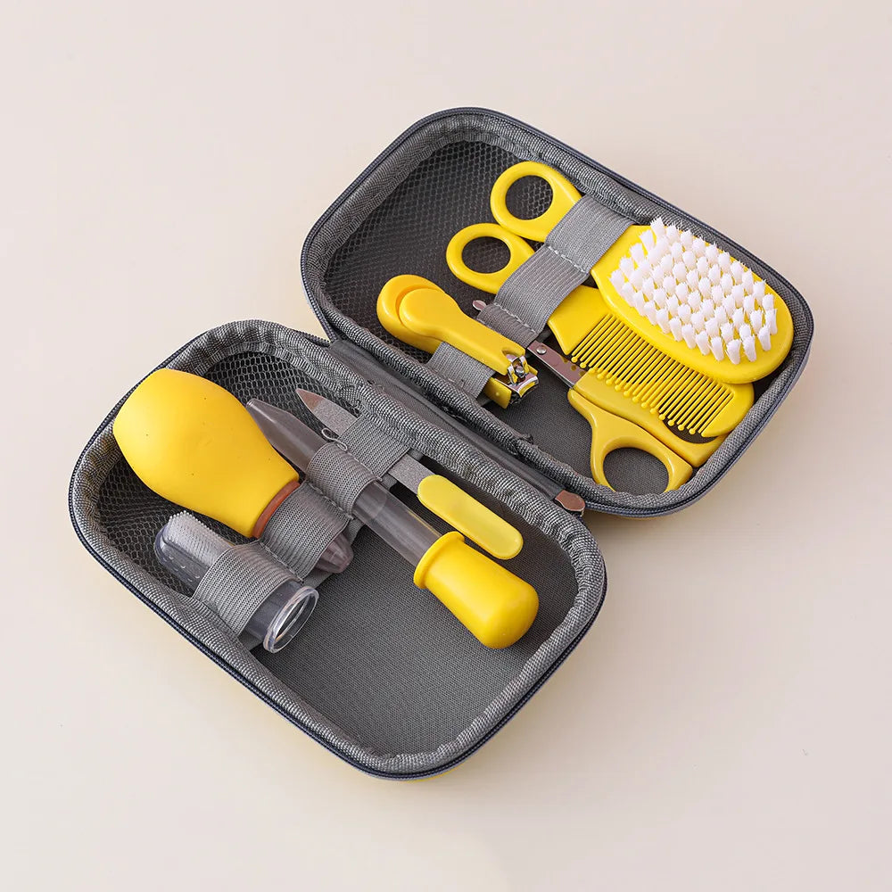 8pcs/set Comb Nose Inhaler EVA Package Care Set Coisas Para Bebê 13pcs Cute Newborn Baby Multifunctional Baby Nail Clippers 8