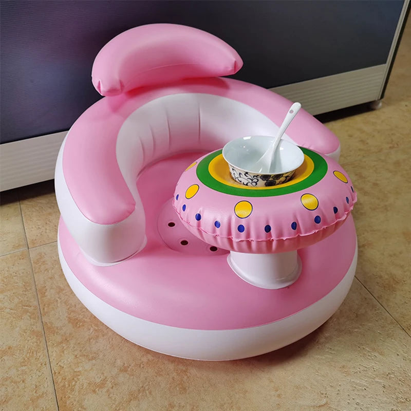 Baby Inflatable Seat – Built-in Pump, Feeding & Learning Chair