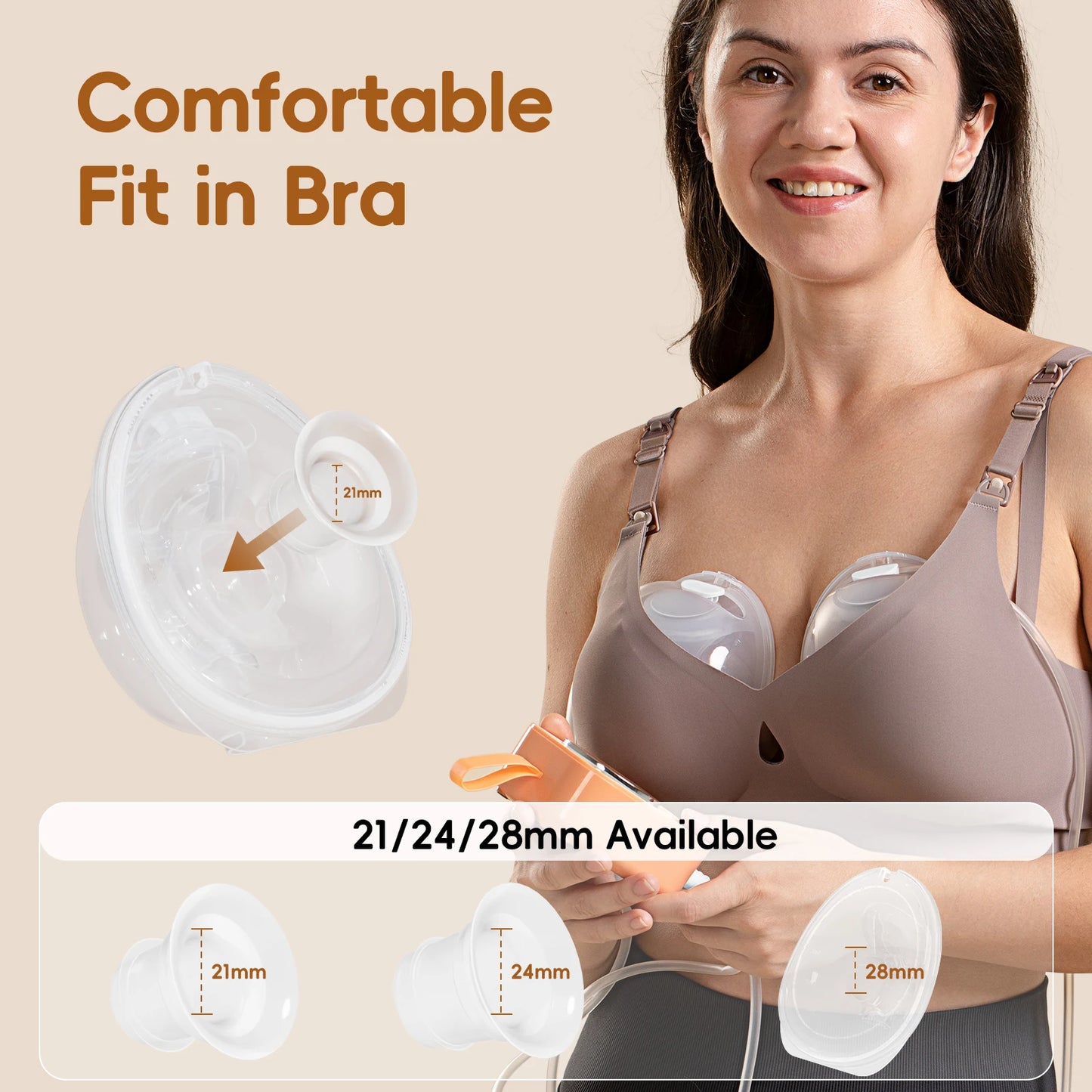 NCVI Hands Free Wearable Breast Pump, Combined with Strong Motor and Wearable Cups