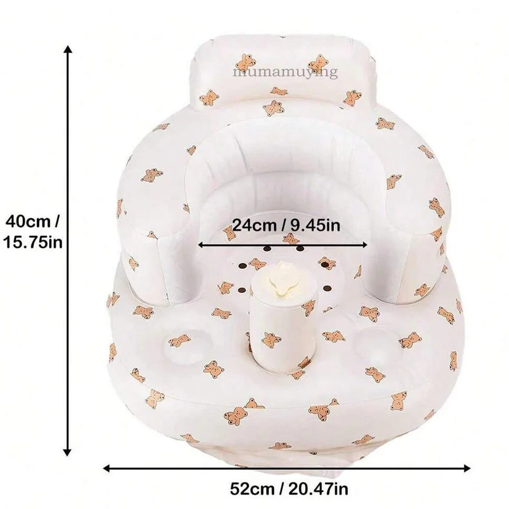Inflatable Baby Bathtub & Chair – Portable Toddler Seat with Back Support