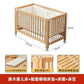 Adjustable Beechwood Baby Crib Convertible Bedside Sleeper with Guardrail Wheels Baby Bassinet Nest Bed Child Sleep with Wheels