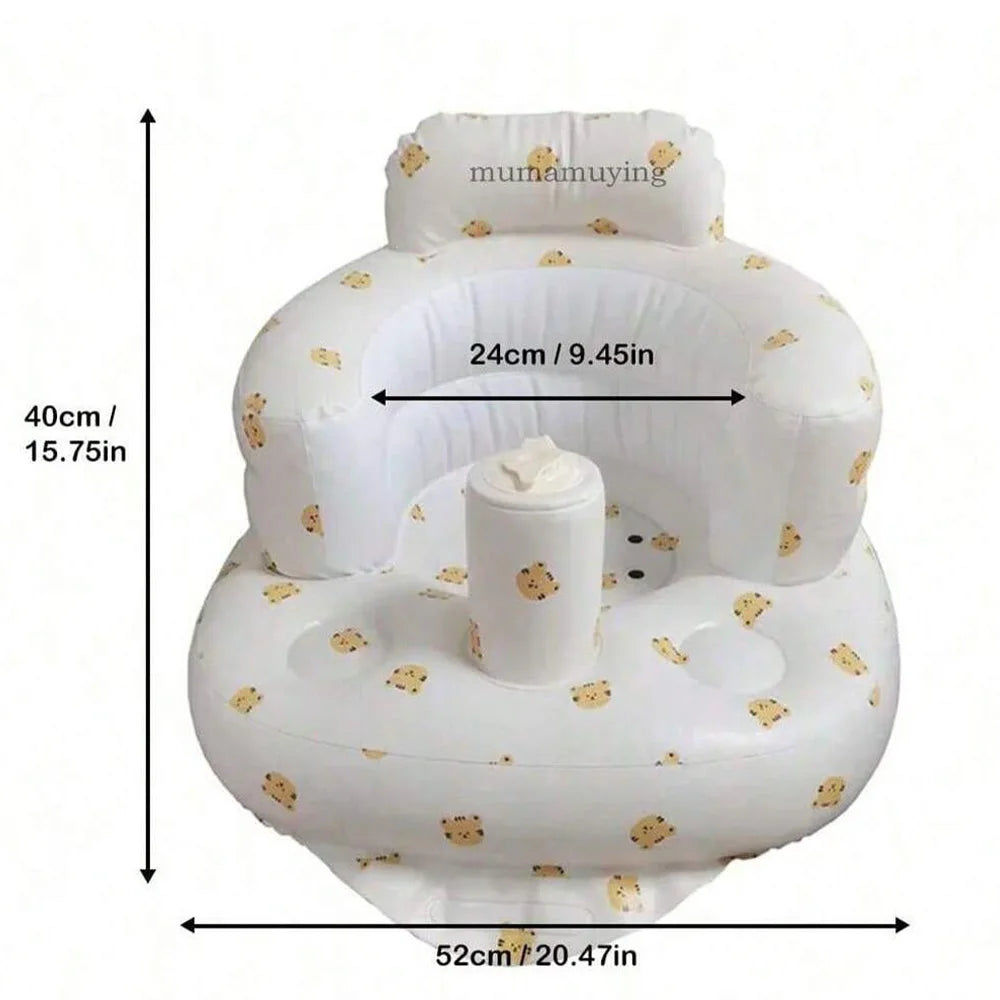 Inflatable Baby Bathtub & Chair – Portable Toddler Seat with Back Support
