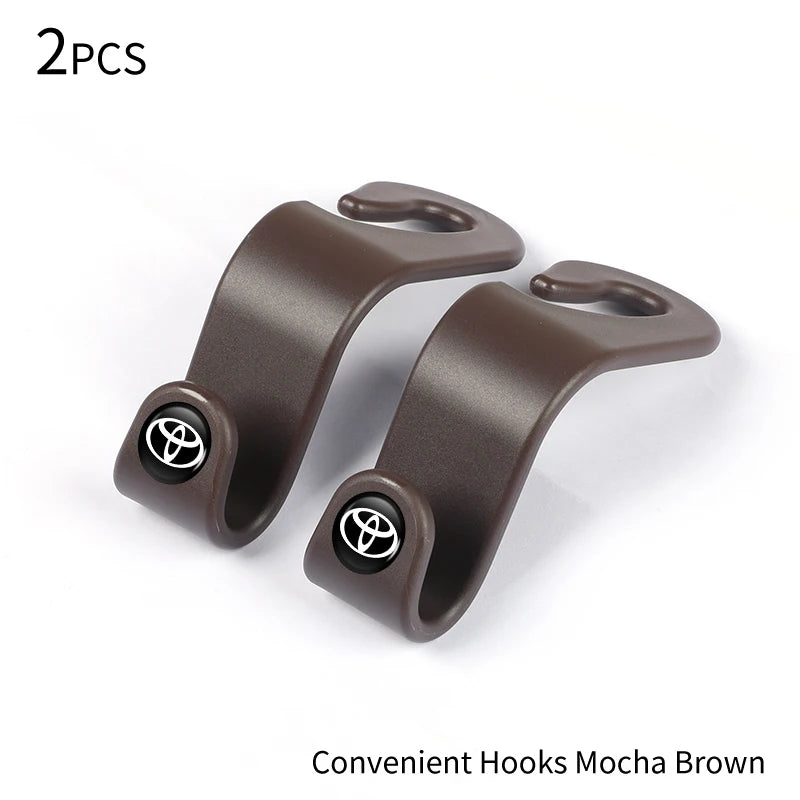 Car Logo Seat Hook Multi-function Seatback Storage Hanger Accessories For Toyota Gazoo Racing Crown Corolla YARIS L Auris Hilux