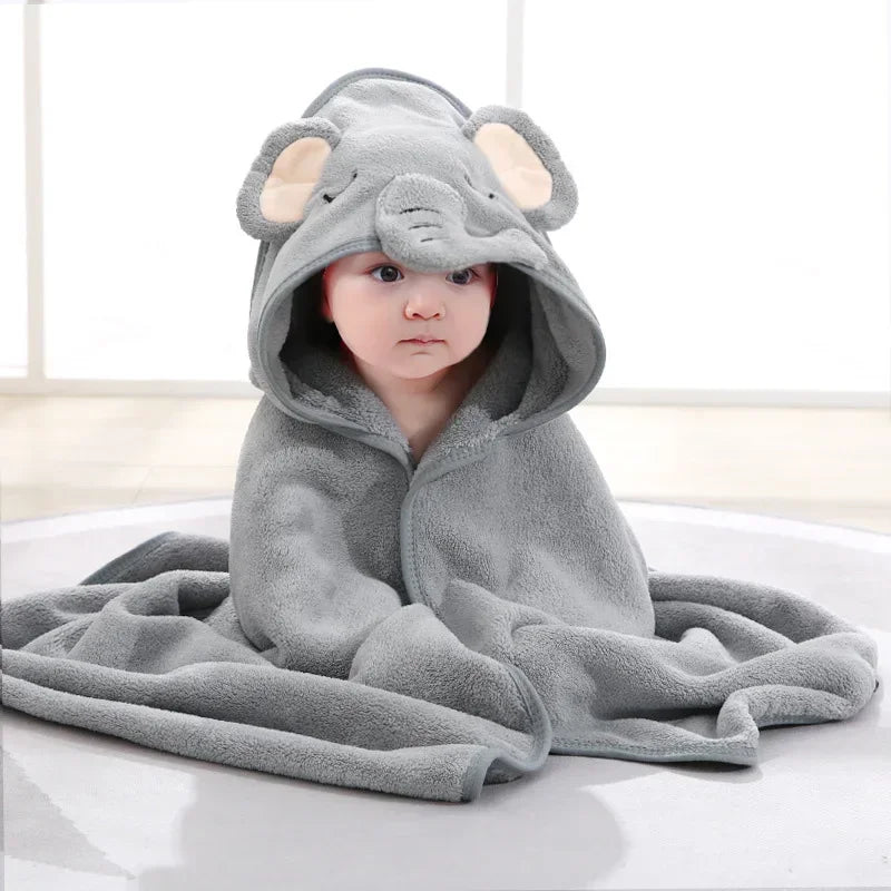 Towels Newborn Cartoon Animal Baby Bath Soft Hooded Towel Blanket Toddler Bathrobe Warm Sleeping Swaddle Wrap for Boys Girls