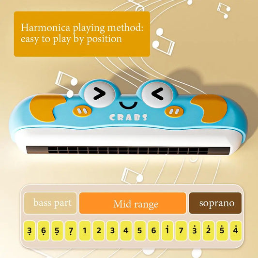 Children's Mini Harmonica Music Toys Infant Early Education Cognitive Musical Instruments Double Row 16 Holes For Children H0N9