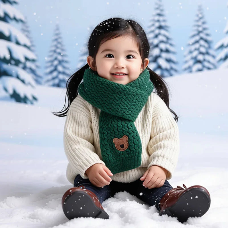 1-10PCS Children’s Winter Scarf Soft Warm Baby Neck Warmer for Boys and Girls Cute Korean Style Toddler Scarfs