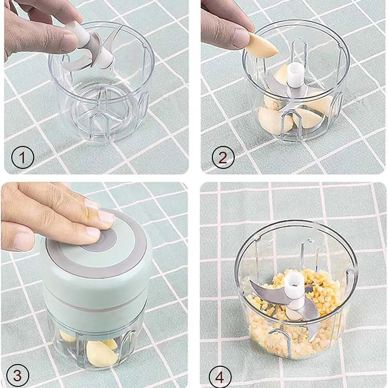 Small Size Usb Rechargeable Mini Galric Chopper Pepper Sauce Maker Small Food Processor Food Chopper