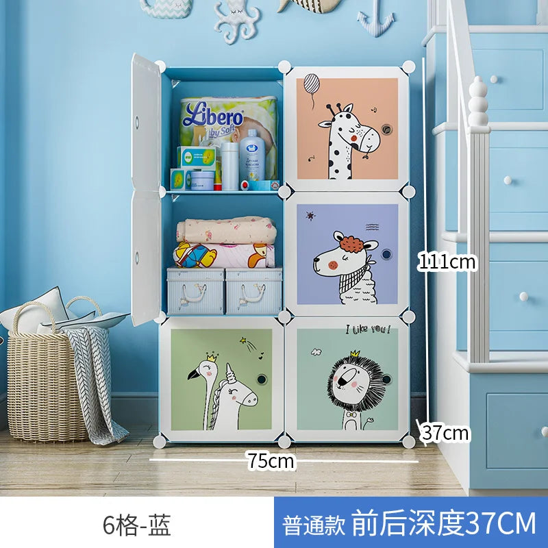 Plastic Kids Closet Baby Clothes Partitions Bedroom Organizer Cube Shelves Wardrobe Modern Small Guarda Roupa Home Furniture