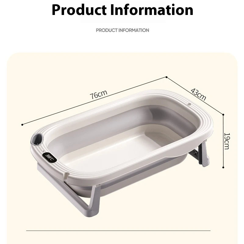 Intelligent warm baby bathtub lengthened and widened baby bathtub home foldable bathtub can sit and lie on baby bathtub