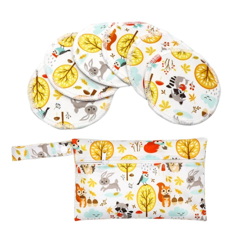 Nursing Pads 6pcs/set Washable Breast Breastfeeding Super Absorbency Mat for Mum Waterproof Feeding Pad Reusable Supplies
