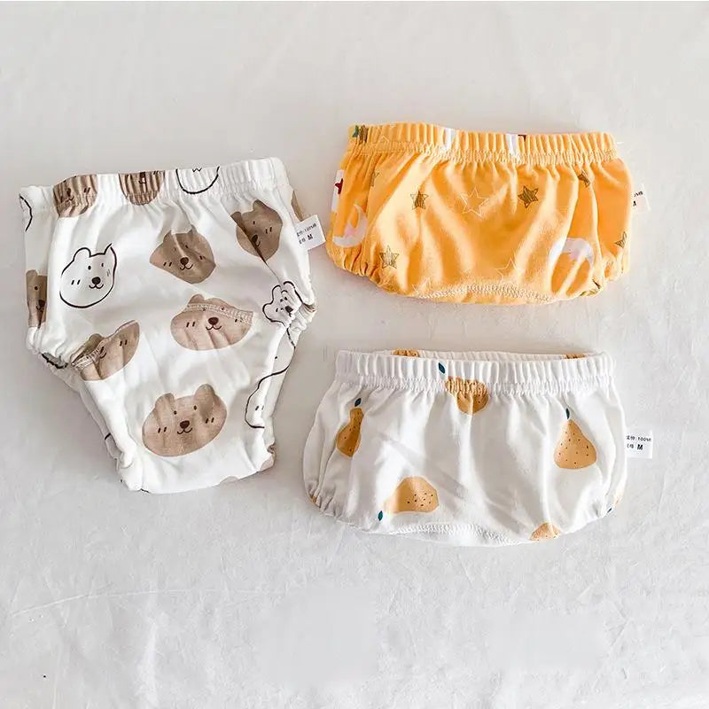 3-Pack Baby Training Pants – 6-Layer Reusable Cotton Diapers