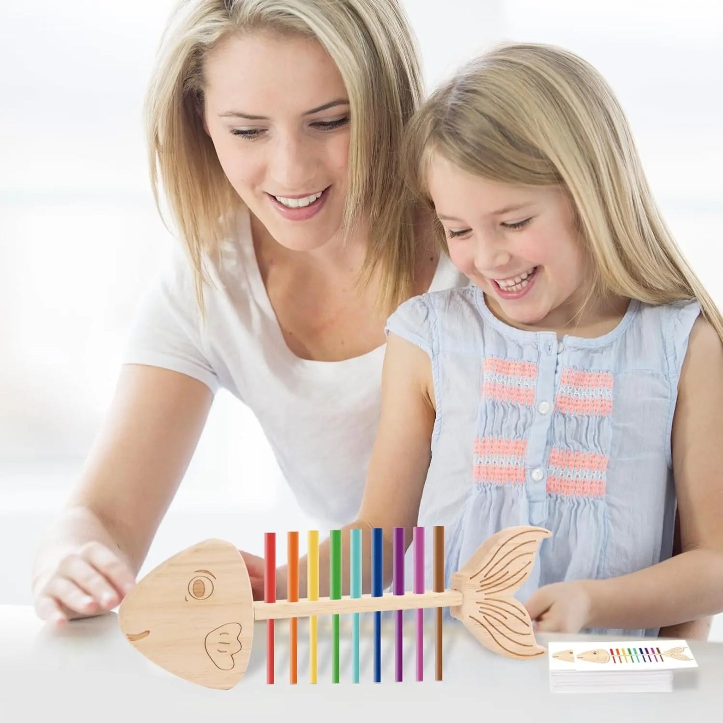 Montessori Fish Bone Matching Puzzle Toy Color Classification and Sensory Matching Game Children's Growth Gift Toy