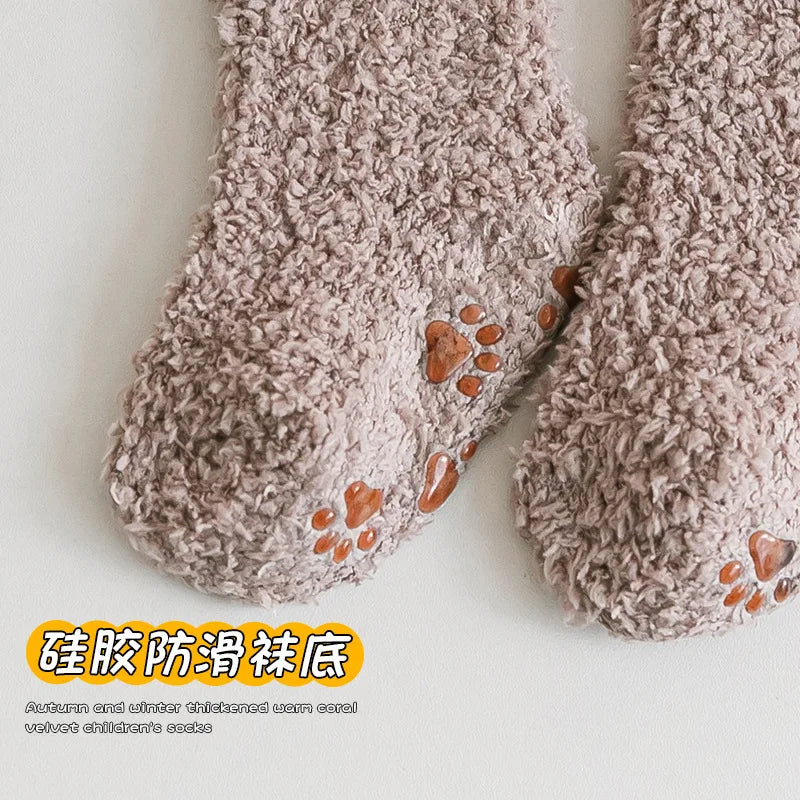 Non-Slip Plush Coral Fleece Socks