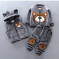 3PCS Winter Autumn Toddler Baby Boys Girls Clothes Baby Sweaters Coat +Pants +Hooded Vest Outfit Set Infant Warm Clothing Suits