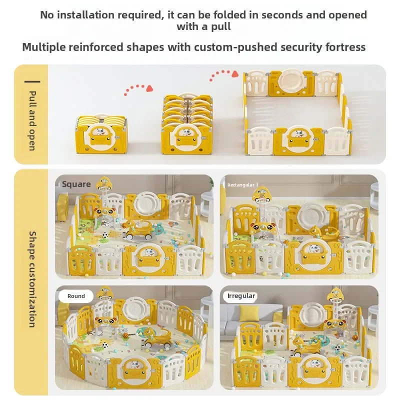 Parc pour bébé pliable avec tapis d'éveil – Sûr et prêt à l'emploi