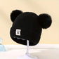 Cute Bear Ear Wool Baby Hat and Scarf Winter Set