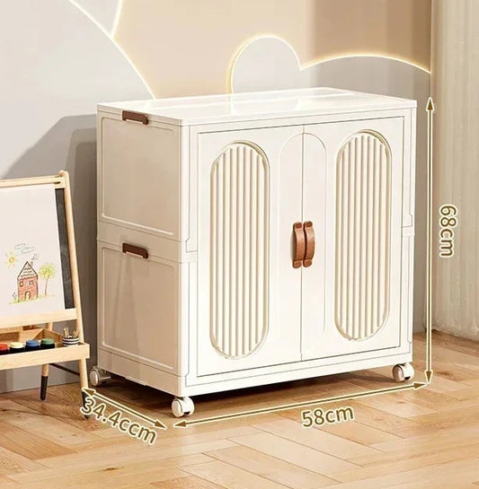 Children's Wardrobe Bedroom Closet Cabinet Baby Storage Box Toy Clothes Organizer Locker Folding Sorting Partition Wardrobe
