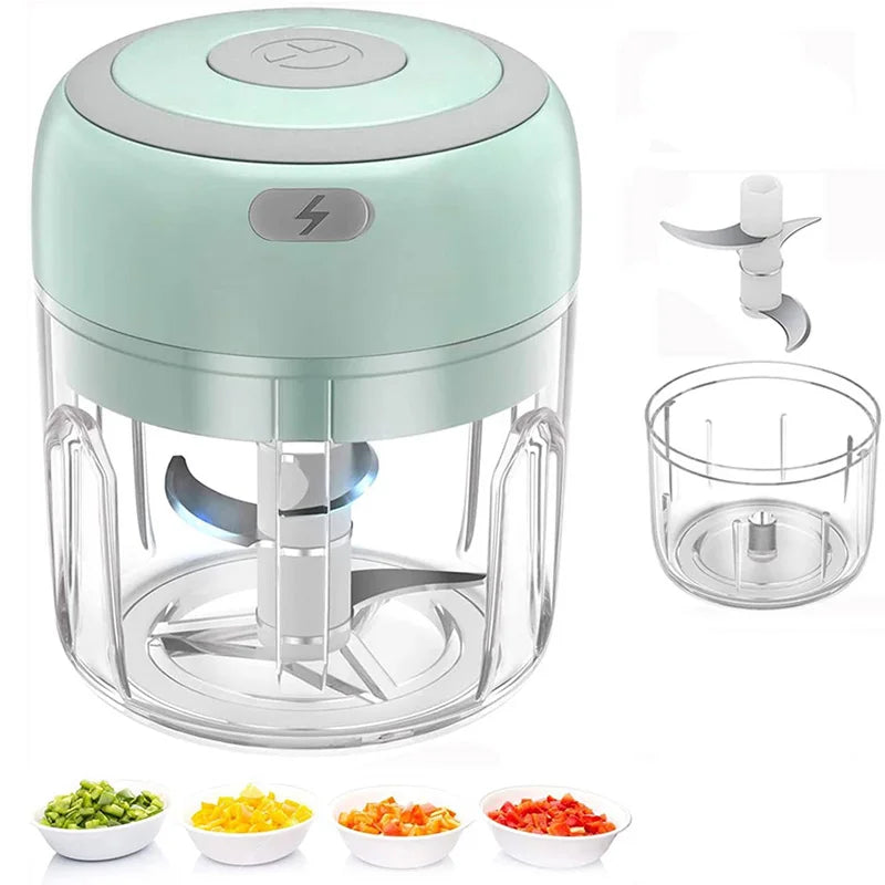 Mini Electric Mixers Kitchen Food Processor Garlic Chopper Vegetable Chili Chopper USB Home Masher Machine Kitchen Gadgets