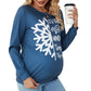 New Navy Blue Snowflake Maternity Long-sleeved Sweater Top Pregnant Hoodies Pregnancy Clothing Loose Casual Maternity Clothes
