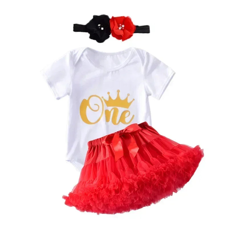 Baby Girl Birthday Set – Tutu Skirt & Headband for 1Y+