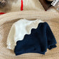 Baby Boy 2PCS Winter Set – Blue & White Fleece Top & Pants, 0–3Y