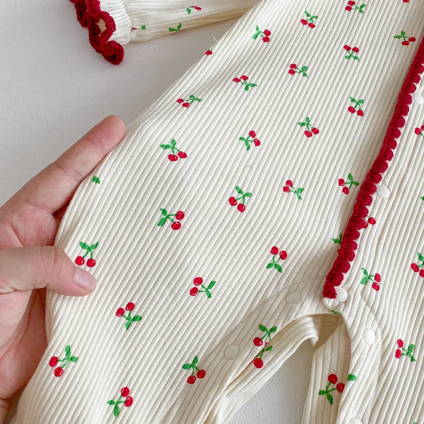 Cute Cherry Romper for Baby Girls